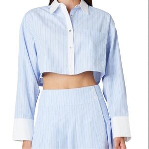 NWT! NIA the Brand Austin cropped button shirt in chambray - M